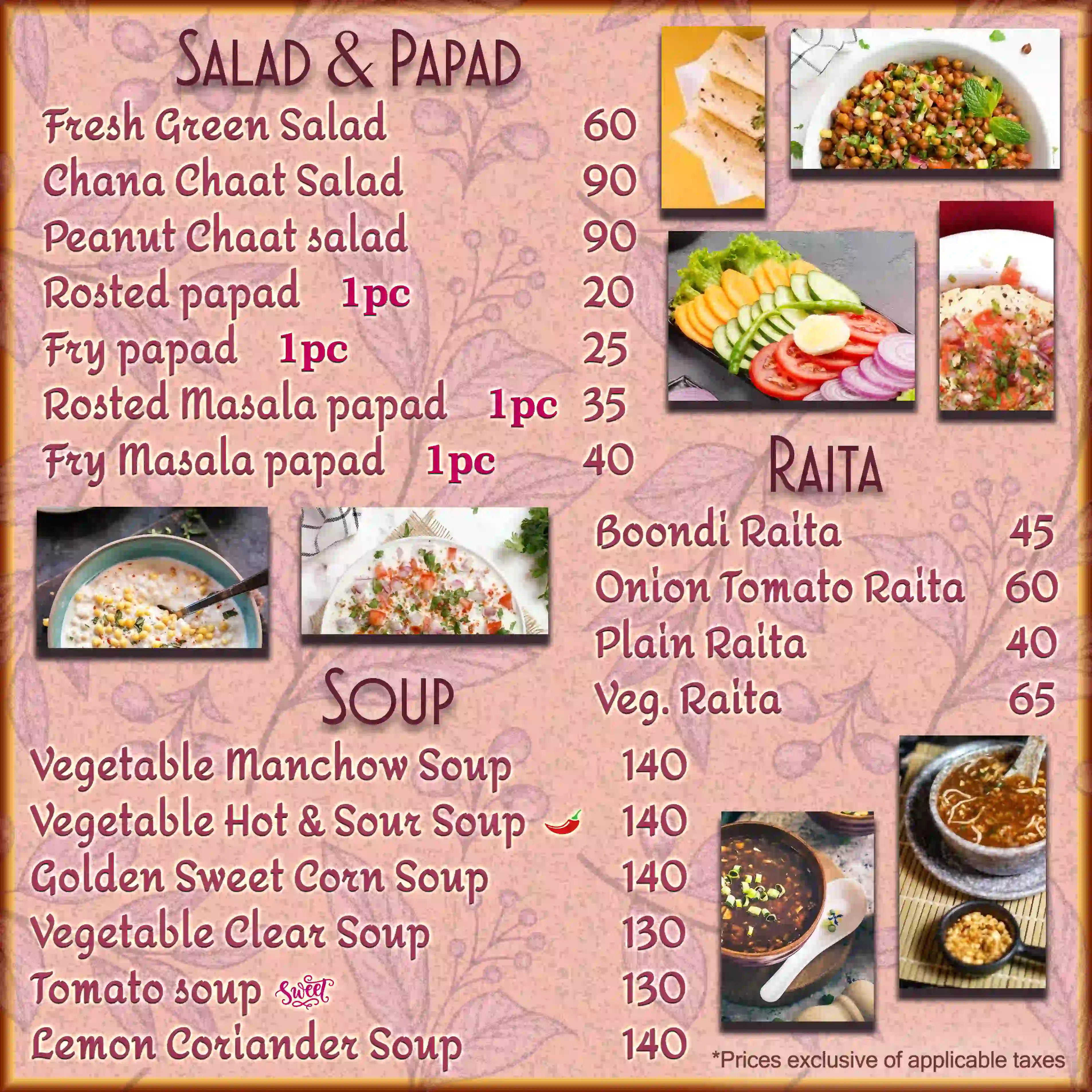 Hotel CM Park Menu