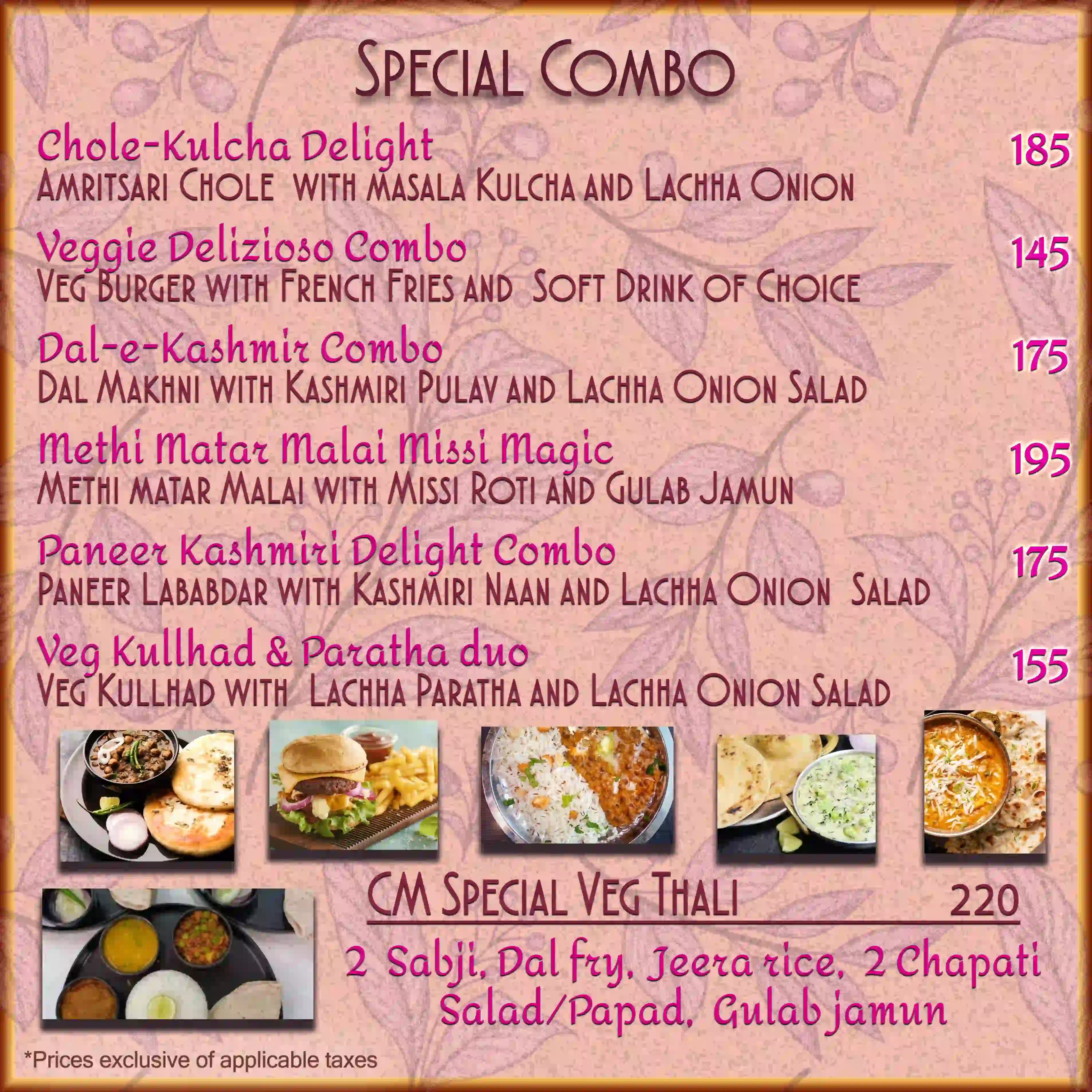 Hotel CM Park Menu