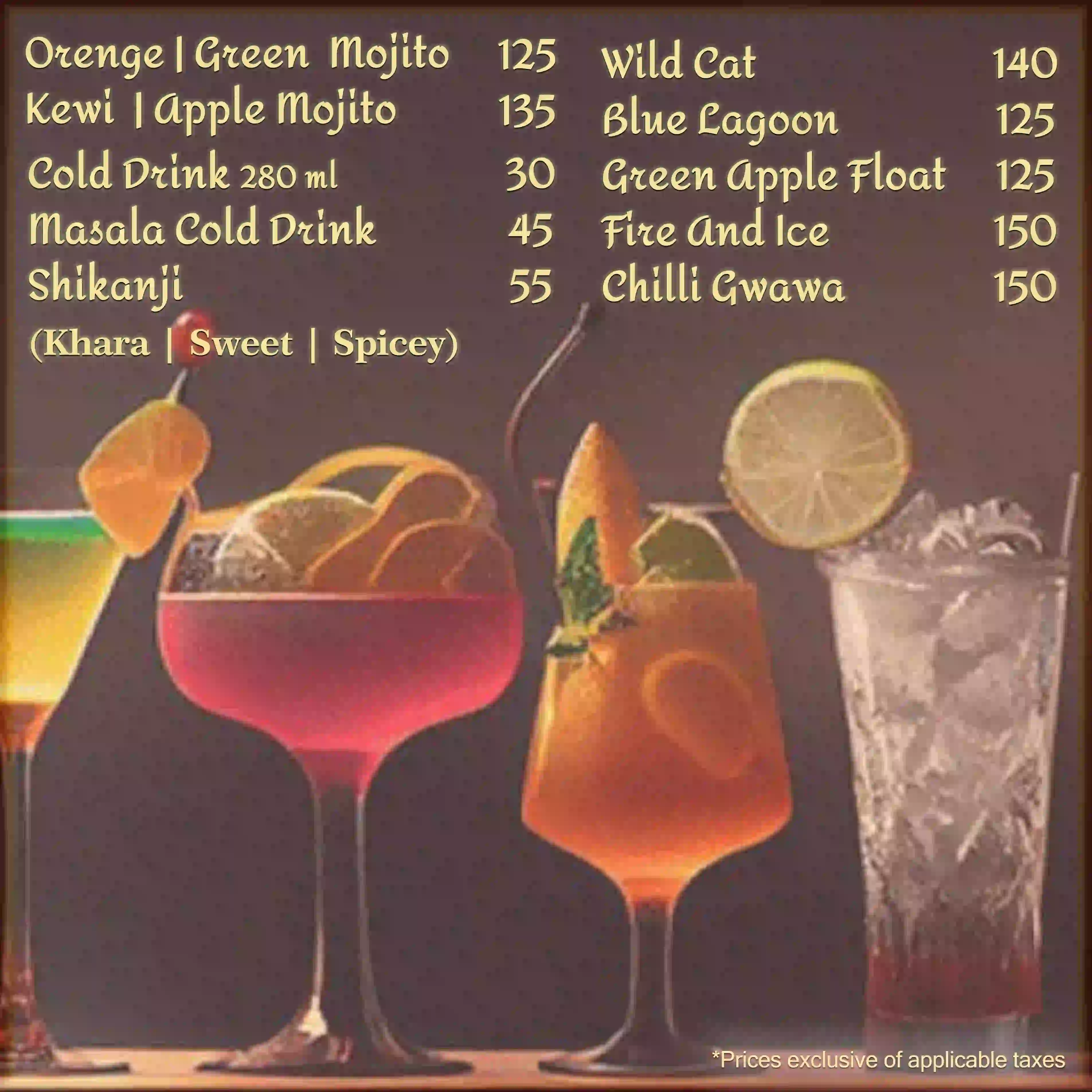 Hotel CM Park Menu